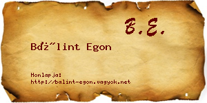 Bálint Egon névjegykártya