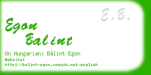 egon balint business card